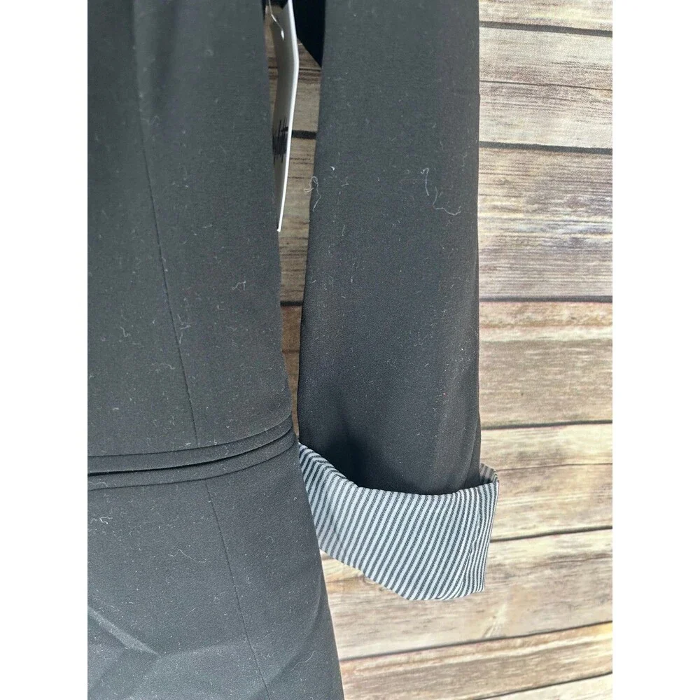 Women's Vylette Black Rolled Sleeve Open Front Blazer Size XS - Picture 4 of 5